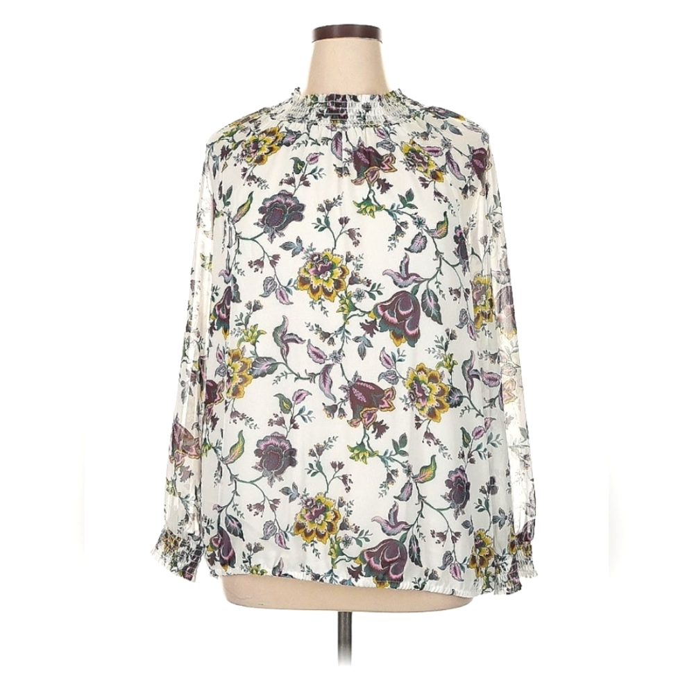 Ann Taylor Factory Floral Women's Top, Size XL Longsleeve Spring Print